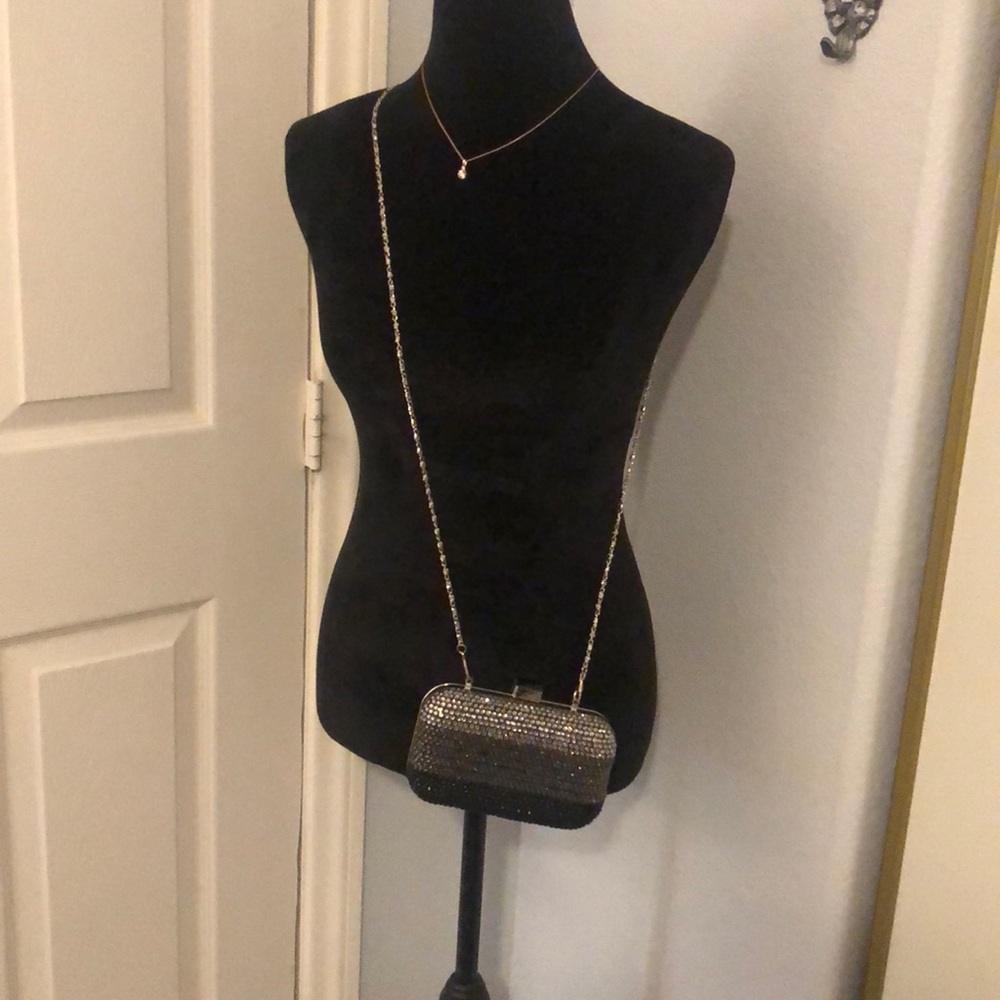 Rhinestone Clutch with detachable chain